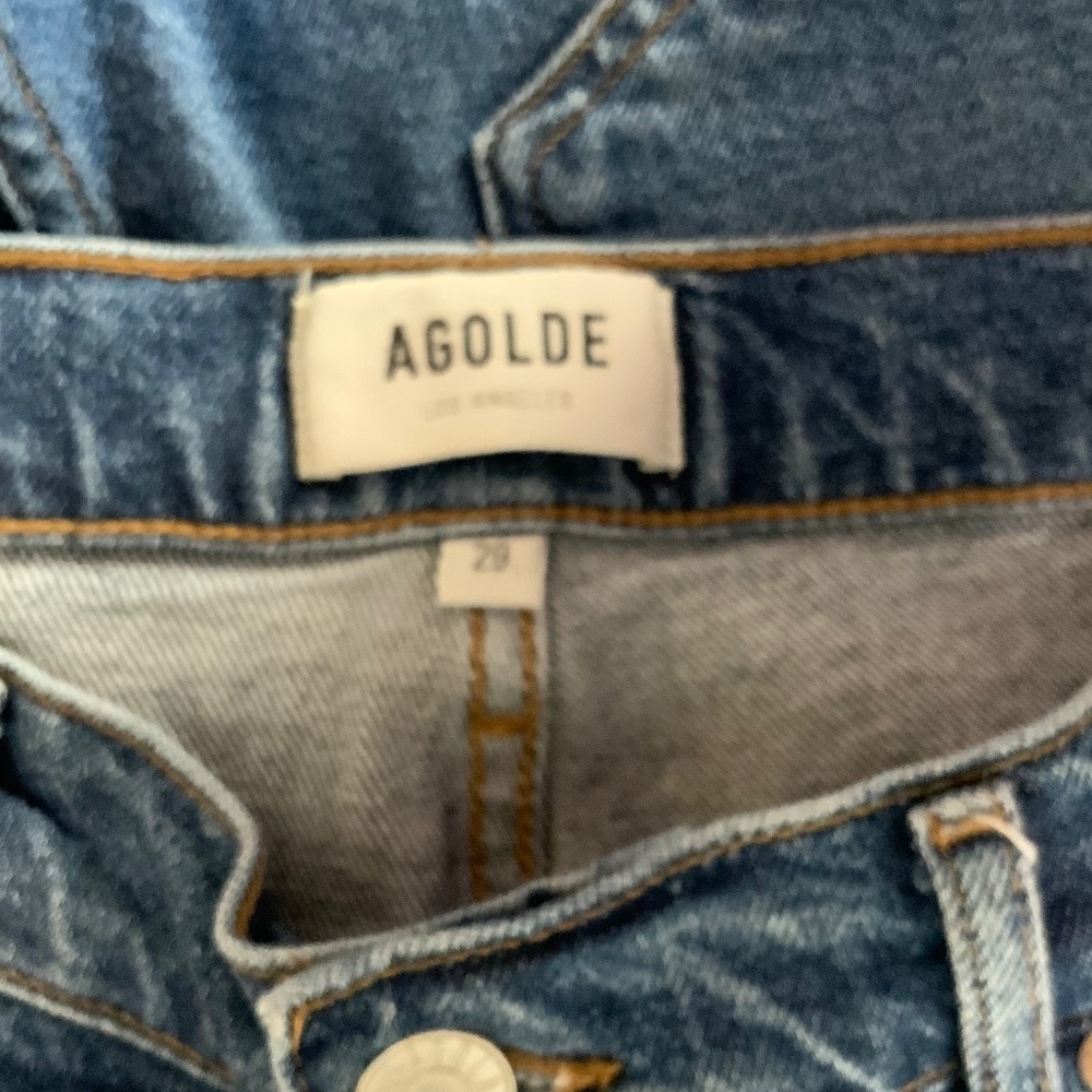 Agolde Crop Riley 5 Button Straight High Rise Jeans Size 29 - Picture 7 of 10